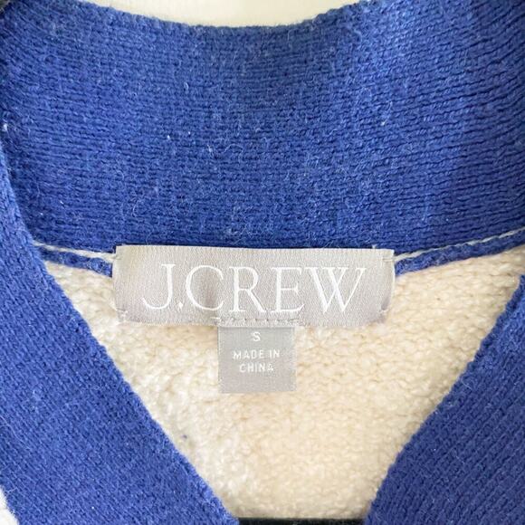 J. Crew Cream/Navy Boucle Cardigan Sweater Pockets Button Up Women's Size Medium - Picture 3 of 10